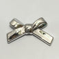 UV Plating Cross Shaped Bow Acrylic Beads 20mm 60pcs 6