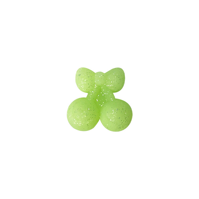 Silicone 3D Focal Beads Cherry Holding Bow 20pcs 10