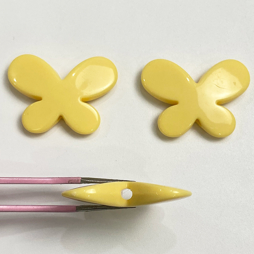 Creamy Color Butterfly Acrylic Flat Beads 29mm 1pc 3