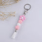 Flower Silicone Bead Keychain Colorful Floral Tassel Charm 6