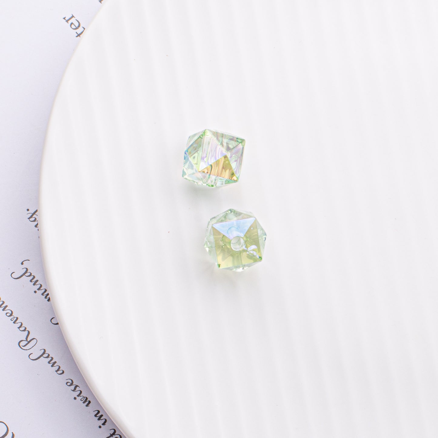 Translucent Angular Faceted Square Acrylic Beads 14mm Pastel Rainbow 100pcs 4