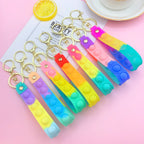 Silicone Bubble Pop Wristlet Keychain Colorful Stress Relief Fit 2