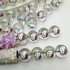 Printed Round Acrylic Beads 16mm Adorable HK Design 50pcs 3