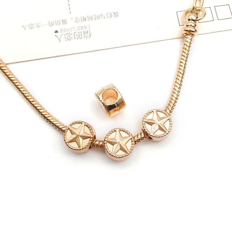 Large Hole Metal Beads Antique KC Gold Alloy Symbols 30pcs 8