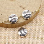 Flat Metal Beads 10mm Antique Silver Tennis Style 30pcs 2