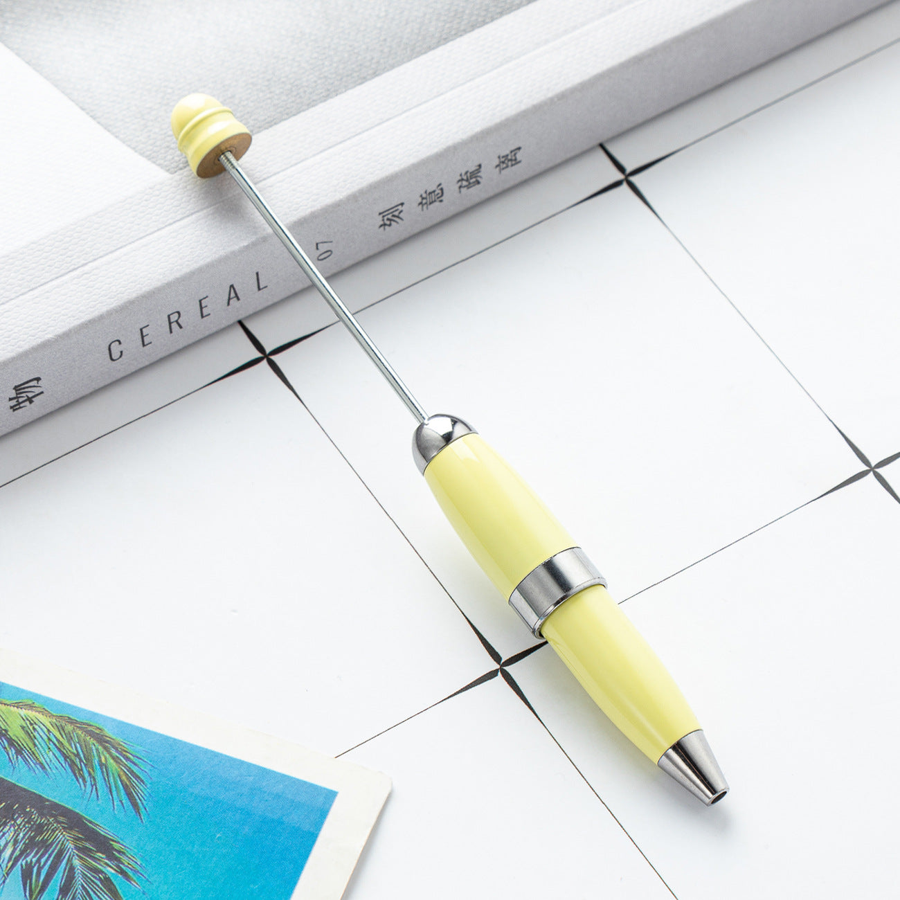 Beadable Pen Keychain Portable Metal Ballpoint Colorful Compact 13