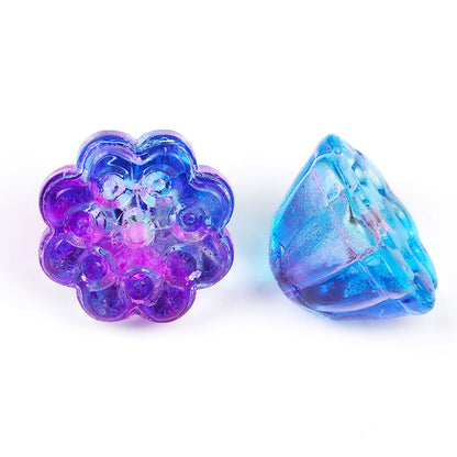 Czech Glass Beads Lotus Seed Pods 10mm Vibrant Colors 100pcs 7