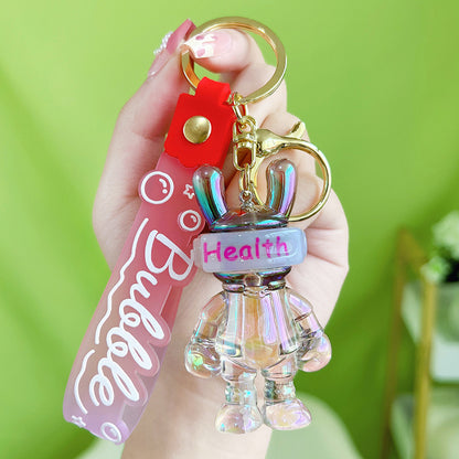 Acrylic Jelly Gradual Color Space Rabbit Keychain Creative Design 10