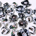 Mixed Shape Acrylic Beads Black Moly 50pcs 5