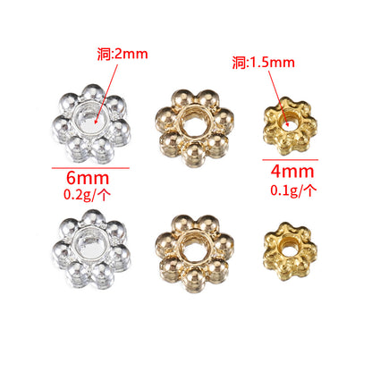 Brass Flower Spacer Beads 4-6mm Tiny Snow Design 50pcs 2