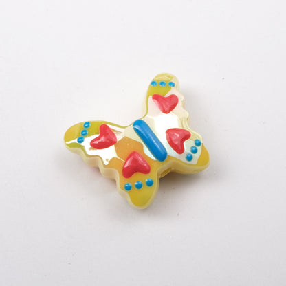 Colorful Plating Butterfly Acrylic Beads 29mm Mixed Smooth Faceted 10pcs 8