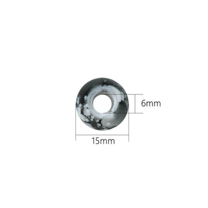 Flat Acrylic Beads 15mm Large Hole Printed Marbled 60pcs 5