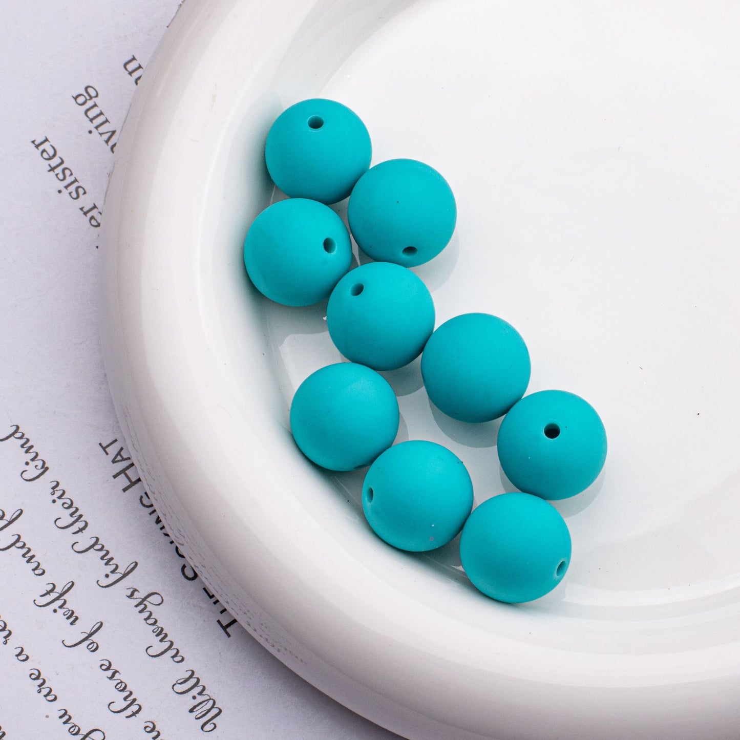 Rubberized Round Acrylic Beads 16mm Solid Color 20pcs 10