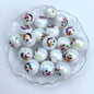 UV Plating Christmas Snowman Acrylic Beads 16mm Colorful 20pcs 10
