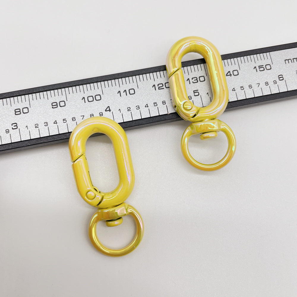 Colorful Zinc Alloy O Shaped Swivel Buckle Keychain Clasps 38mm 5pcs 7