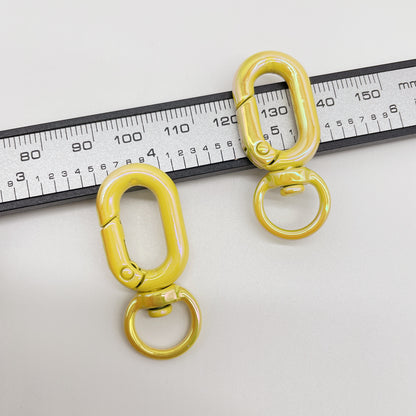 Colorful Zinc Alloy O Shaped Swivel Buckle Keychain Clasps 38mm 5pcs 7