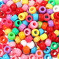Multicolor Pony Beads Acrylic 9mm Smooth Finish 100pcs 7