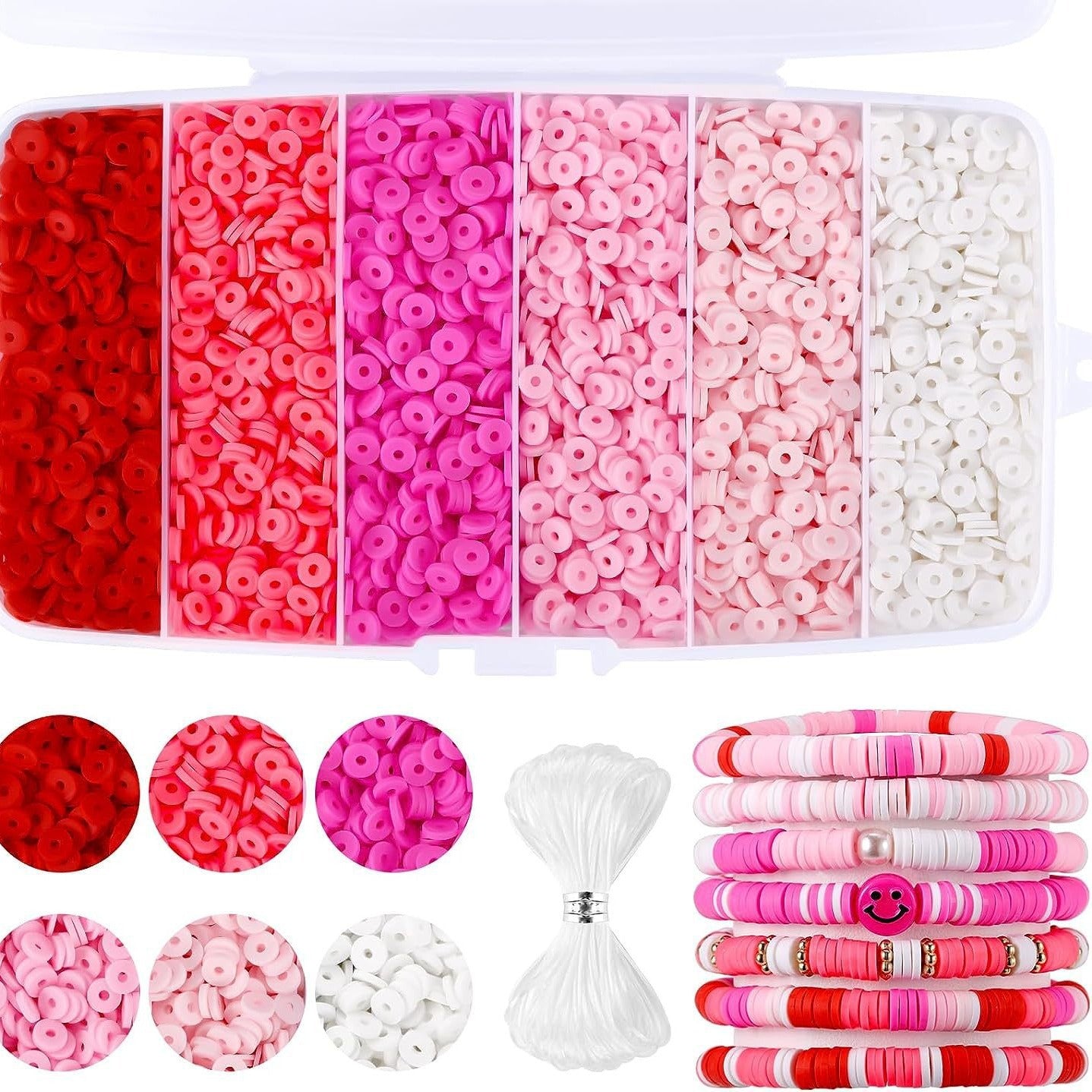 Heishi Clay Beads 6mm Multicolor Smooth Matte Polymer 1box