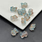Bear Frosted Glass Beads 13x16mm Translucent with Gold Flecks 100pcs 7