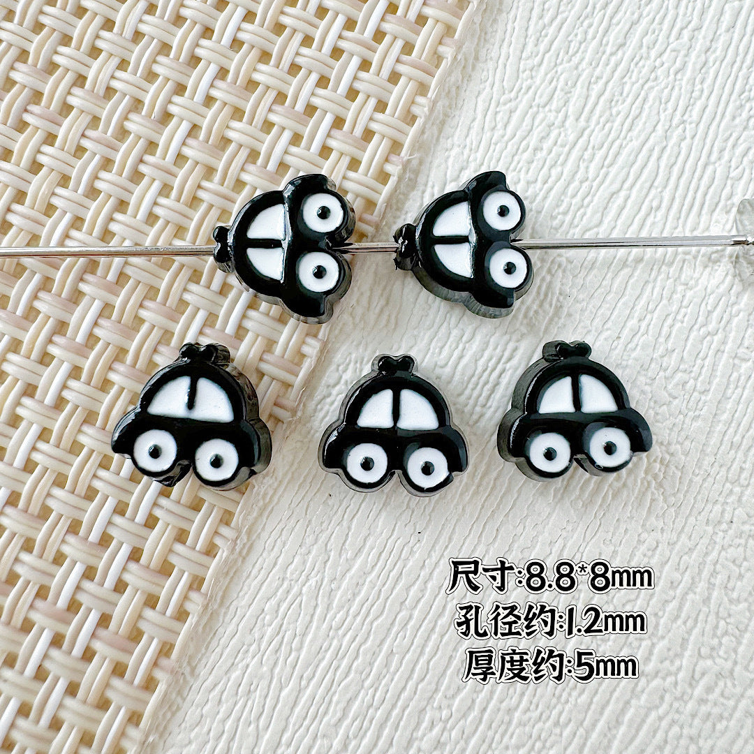 Car and Plane Metal Beads 8mm 16mm Baking Painted Alloy 20pcs 14