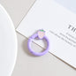 Strawberry Painted Circle Zinc Alloy Trigger Spring Keyrings 6pcs 32mm 18