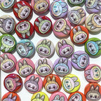 Plating Flat Bunny Acrylic Beads 25mm Double-Sided Printed 50pcs
