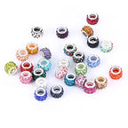 Rhinestone Spacer Clay Beads 7x11mm Chunky Large Hole 100pcs