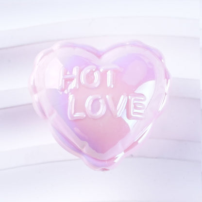 UV Plating Balloon Shaped Heart Star Acrylic Beads 25mm Glossy Pastel 50pcs 7