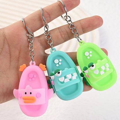 Cartoon Slipper Keychain PVC Soft Adhesive Colorful 5.9cm 3