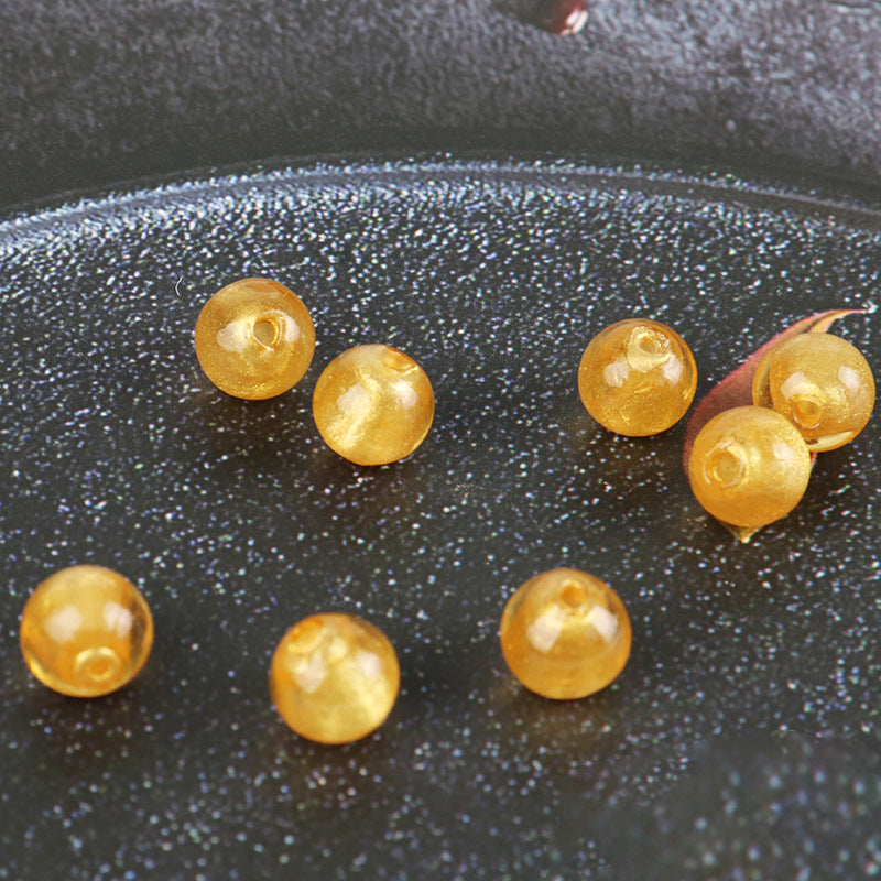 Lampwork Glass Beads Bean Shape 8-12mm Tiny Shimmering Gold 50pcs 3
