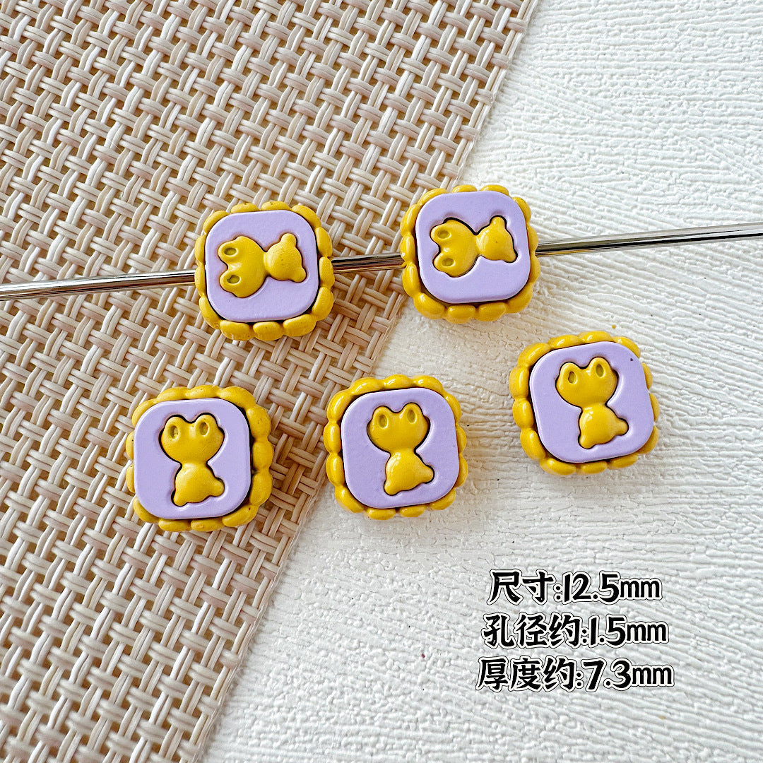 Star Shaped Metal Beads Adorable Painted Animals Glossy Alloy 10pcs 20