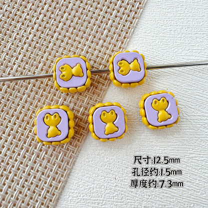 Star Shaped Metal Beads Adorable Painted Animals Glossy Alloy 10pcs 20