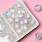 Hand Painted Cat Claw Strawberry Series Acrylic Beads 16mm 10pcs 13