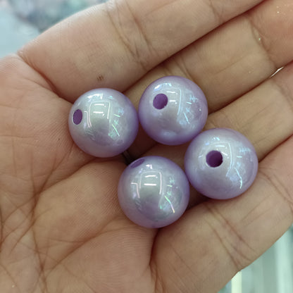 Pearl Round Acrylic Beads 16mm Glossy Pastel Tones 100pcs 8