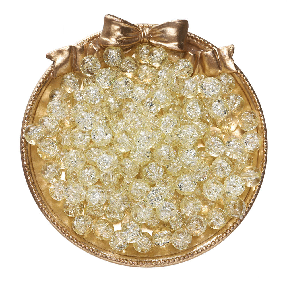 Crackle Round Glass Beads 8mm Colored Hole 1.3mm 50pcs 23