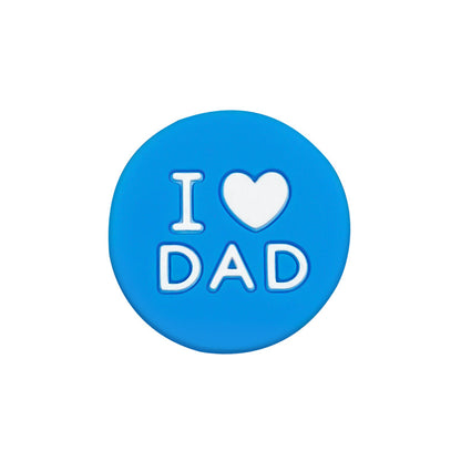 Silicone Focal Beads I Love Dad Embossed Text Solid Color 20pcs 7
