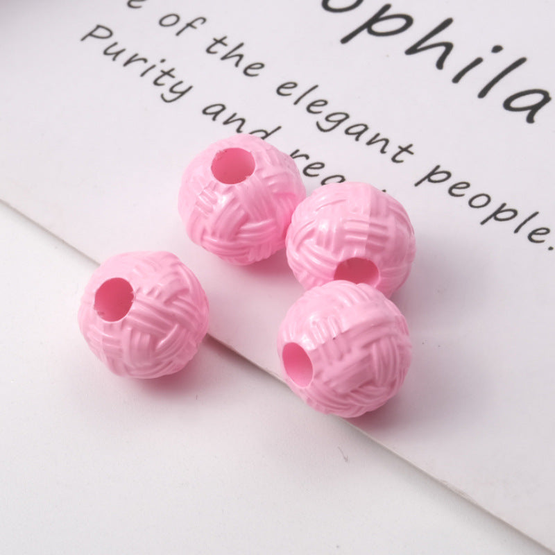 Colored Yarn Ball Acrylic Beads 12mm Large Hole 100pcs 10