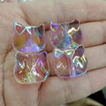 Transparent Plating Cat Acrylic Beads 20mm Iridescent 100pcs 6