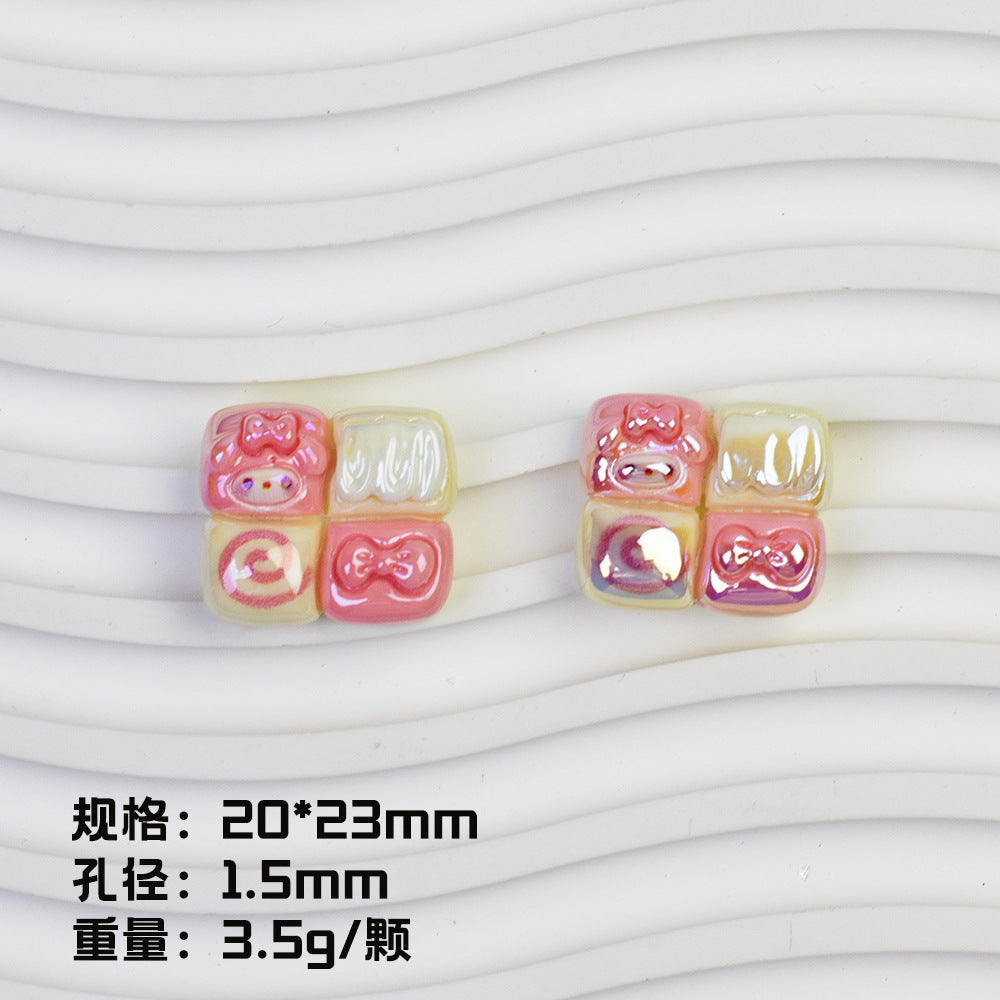 Sanrio Series 4-Roll Bread Resin Beads Glossy Pastel 20pcs 9