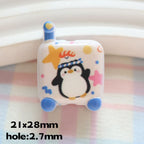 Double-Sided Printed Cartoon Square Acrylic Beads 21mm 20pcs 6