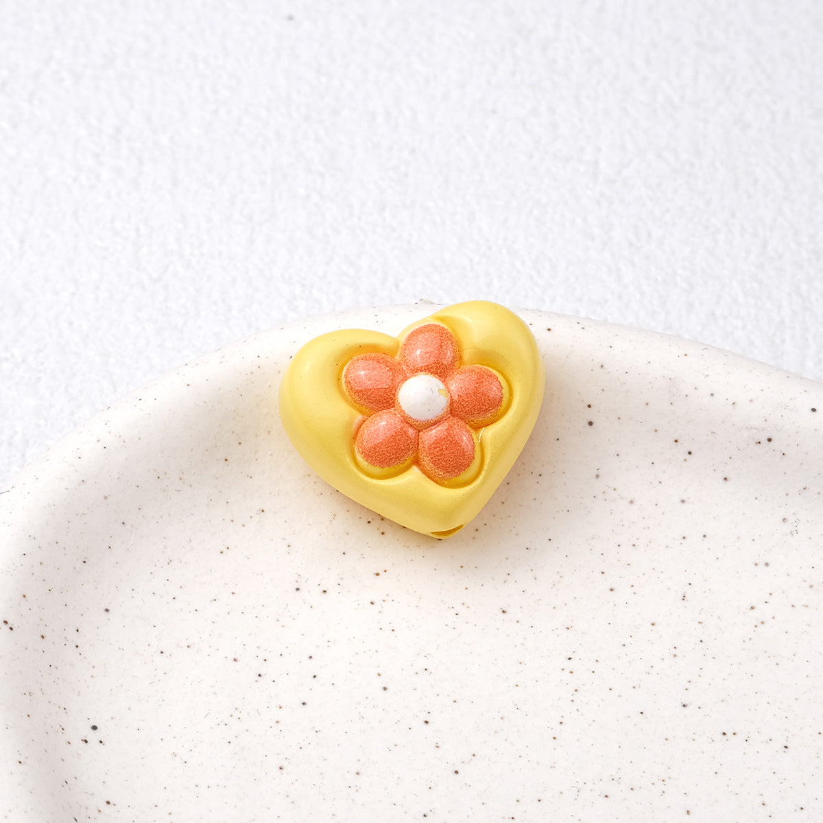 Floral Heart Acrylic Beads 21mm Colorful Mixed 50pcs 10