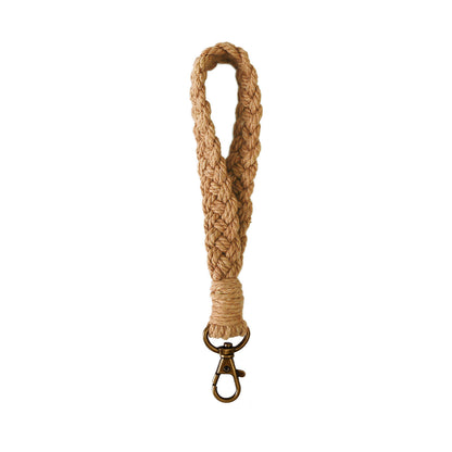Macrame Crochet Phone Keychain Cotton Rope with Brass Clasp 4pcs 9