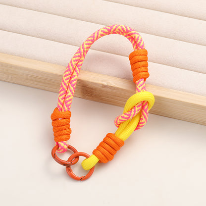 Patterned Macrame Dual Ring Phone Charm Polyester 33cm 2pcs 15
