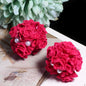 Matte Floral Bubblegum Beads 25mm Rose Cluster Polymer Clay 5pcs 13