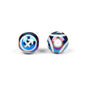 Electroplated Round Glass Beads 10mm Twelve Constellation Blue Silver 5pcs 13