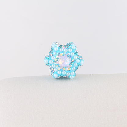Polymer Clay Hexagonal Star Rhinestone Beads 23mm Full Rhinestone 6pcs 13