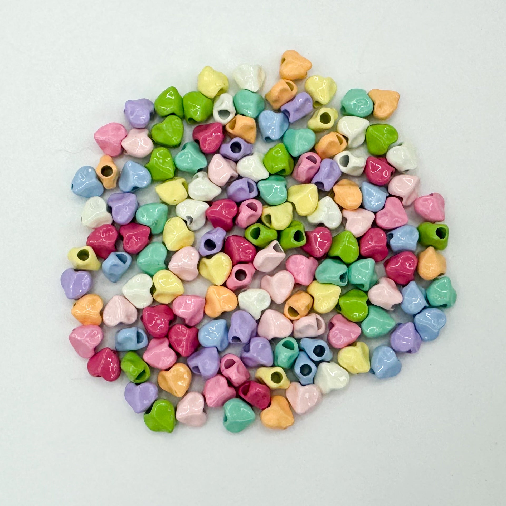 Heart Metal Beads 5mm Baking Painted Glossy Alloy 30pcs 6