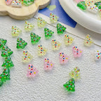 Hand Painted Christmas Tree Enamel Glass Beads 16mm 1pc 5