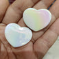 UV Plating Glossy Heart Acrylic Flat Beads 26-32mm 100pcs 4