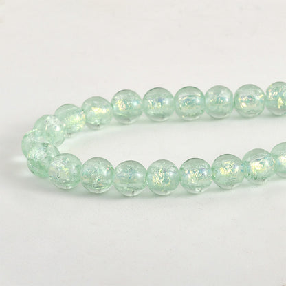 Lampwork Glass Beads Iridescent Silver Foil Filled 10mm 10pcs 8